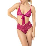 miorre Swan Dantelli Kapsız Fantezi Bralet Takım,16-3118 Cyclamen L/Xl
