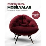 Miouus Berjer | California Esintili Tekli Koltuk | Kitap Okuma & Rahat Dinlenme Koltuğu - Mor