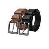 mipek deri 2 Adet 100 % Hakiki Deri Siyah ve açık kahverengi Erkek Kumaş Kemer 3.4 cm