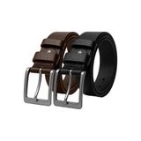 mipek deri 2 Adet 100 % Hakiki Deri Siyah ve Kahverengi Erkek Kumaş Kemer 3.4 cm