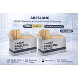 Mir Kitap Abeslang 100'LÜ 2 Paket Tek Kullanımlık Ahşap Dil Basacağı Non Steril Medikal Spatula Toplam 200 Adet