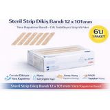 Mir Kitap Steril Strip Dikiş Bandı 12 x 101 mm Yara Kapatma Bandı Cilt Sabitleyici Strip 6lı Paket