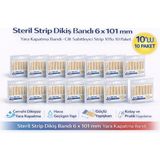 Mir Kitap Steril Strip Dikiş Bandı 6 x 101 mm Yara Kapatma Bandı Cilt Sabitleyici Strip 10LU 10 Paket