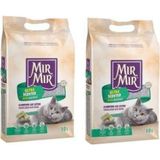 Mır mır Mırmır Bebek Pudralı Kokuya Sahip 2 x 10 lt Topaklanan Kedi Kumu Doğal/Bentonit Kumlar