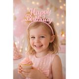 MİR STORE Happy Birthday Taç – Kız Çocuk Doğum Günü Tacı | Parti ve Fotoğraf Çekim Aksesuarı