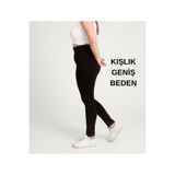 MİRA BUTİK Kadın Büyük Beden Şardonlu Yüksek Bel Toparlayıcı Kışlık Tayt