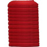 Mira Home 12'li Boya Tutmayan Mikrofiber El Yüz Spor Kuaför Havlusu 50X90 cm - 50 x 90 cm - Kırmızı