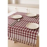 Mira Home 170 x 170 Pötikare Yer Sofra Bezi Piknik Masa Örtüsü Saçaklı - 170 x 170 cm - Bordo