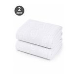 Mira Home 2 Li Ayak İzli Banyo %100 Pamuklu Ayak Havlusu 50x70 Cm Beyaz