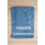 Mira Home 2 Parça Jakarlı Banyo Havlu Takımı %100 Pamuklu 90X150 cm Arden Mavi - Standart - Çok Renkli