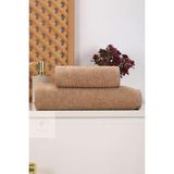 Mira Home 2 Parça Kadın / Erkek Banyo Duş Hamam Havlu Seti 90X150 cm Pamuklu - Kahverengi - 90 x 150 cm