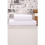 Mira Home 2 Parça Kadın/Erkek Banyo Duş Hamam Havlu Seti 90x150 Cm%100 Pamuklu Beyaz
