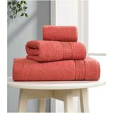 Mira Home 3 Lü Banyo Havlusu Seti Pamuklu Ritim Kiremit - 70 x 140 cm