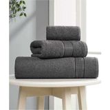 Mira Home 3'lü Banyo Havlusu Seti Pamuklu Ritim Antrasit - 70 x 140 cm