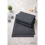 Mira Home 3lü Pamuklu Ayak Havlusu Seti Kabartma Desenli 50X70 cm Antrasit - Çok Renkli