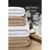 Mira Home 4 Lü Banyo Havlusu Takımı Soft Büyük Havlulu Pamuklu Havlu Seti 90X150 cm Beyaz - 90 x 150 cm - Kahve