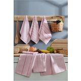 Mira Home 6 lı El Yüz Mutfak Havlusu Seti Sophia 30 X 50 Cm (Pudra)