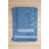 Mira Home Arden Mavi %100 Pamuklu 90x150 cm 2 Parça Jakarlı Banyo Havlu Takımı