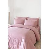 Mira Home Aria Çizgi Saten Çift Kişilik Nevresim Takımı %100 Pamuklu Pudra Çok Renkli