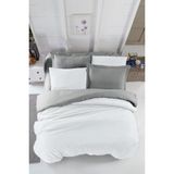 Mira Home Çift Kişilik Nevresim Takımı Pamuklu Çift Taraflı Lastikli Çarşaflı - 180 x 200 cm - Beyaz