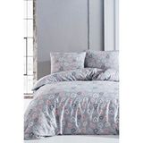 Mira Home Çift Kişilik Nevresim Takımı Pamuklu Romantik Gri Mavi