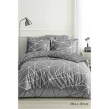 Mira Home Çift Kişilik Pamuklu Nevresim Takımı Geo Line Gri - Çok Renkli - 100 x 100 cm