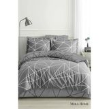 Mira Home Çift Kişilik Pamuklu Nevresim Takımı Geo Line Gri - Çok Renkli - 240 x 260 cm