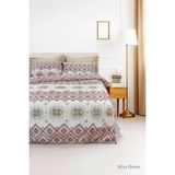 Mira Home Çift Kişilik Pamuklu Nevresim Takımı Kareli Motifli - Çok Renkli - 100 x 100 cm