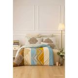 Mira Home Çift Kişilik Pamuklu Nevresim Takımı Zigzag Desenli - Çok Renkli - 240 x 260 cm