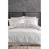 Mira Home Çift Kişilik Su Yollu Saten Nevresim Takımı Polycotton Beyaz