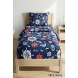 Mira Home Deniz Temalı Çapa Desenli Pamuklu Lastikli Çarşaflı Tek Kişilik Nevresim Takımı 100X200 cm - Çok Renkli