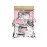 Mira Home Dijital Baskılı 3d Pamuklu Yenidoğan Bebek Nevresim Takımı Baby Zebra Pembe