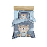 Mira Home Dijital Baskılı 3d Pamuklu Yenidoğan Bebek Nevresim Takımı Blue Bear Çok Renkli