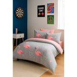 Mira Home Flamingo Desenli Pamuklu Tek Kişilik Nevresim Takımı