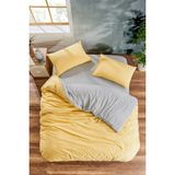 Mira Home Four Season Hardal Gri Pamuklu Çift Kişilik Lastikli Çarşaflı Nevresim Takımı