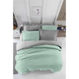 Mira Home Four Season Mint Gri Pamuklu Çift Kişilik Lastikli Çarşaflı Nevresim Takımı