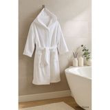 Mira Home Kapşonlu Unisex Garson Boy Çocuk Banyo Bornozu Junior - 11 - 12 Yaş - Beyaz