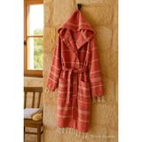 Mira Home Kapüşonlu Kadın / Erkek Peştemal Bornoz Soft %100 Pamuklu Natural - Kiremit - 2XL