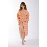 Mira Home Kapüşonlu Kadın / Erkek Peştemal Bornoz Soft %100 Pamuklu Natural Somon XL