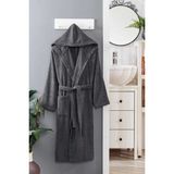 Mira Home Kapüşonlu Unisex Banyo Bornozu %100 Soft Pamuklu Antrasit - S - M