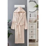 Mira Home Kapüşonlu Unisex Banyo Bornozu %100 Soft Pamuklu Krem - 2XL