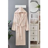 Mira Home Kapüşonlu Unisex Banyo Bornozu %100 Soft Pamuklu Krem