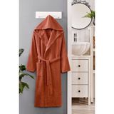 Mira Home Kapüşonlu Unisex Banyo Bornozu Soft Pamuklu - 2XL - Kahverengi