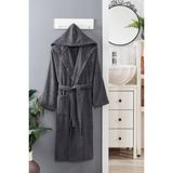 Mira Home Kapüşonlu Unisex Banyo Bornozu Soft Pamuklu - S - M - Gri