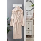 Mira Home Kapüşonlu Unisex Banyo Bornozu Soft Pamuklu - S - M - Krem