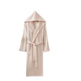 Mira Home Kapüşonlu Unisex Banyo Bornozu%100 Soft Pamuklu Krem L-XL