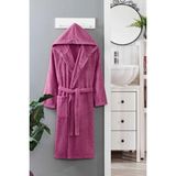 Mira Home Kapüşonlu Unisex Banyo Bornozu%100 Soft Pamuklu Mürdüm L-XL