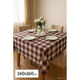 Mira Home Kareli Masa Örtüsü Sofra Bezi 160X160 cm Happytime - Bordo - 160 x 160 cm
