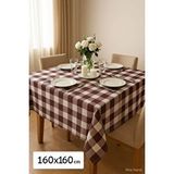Mira Home Kareli Masa Örtüsü Sofra Bezi 160x160 Cm Happytime Bordo Çok Renkli