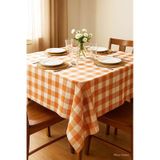 Mira Home Kareli Masa Örtüsü Sofra Bezi 160x160 Cm Happytime Turuncu